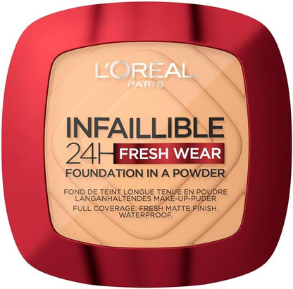 L'Oréal Paris Fond de Teint Poudre Longue Tenue - Waterproof - Infaillible 24H Fresh Wear 9 g