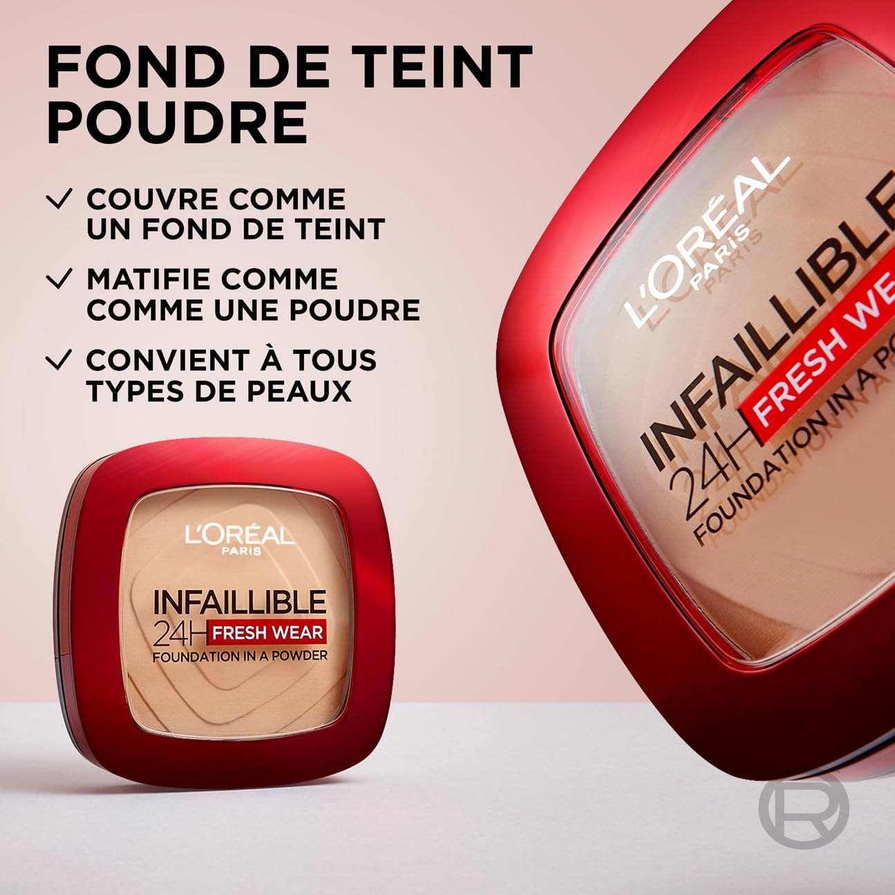 L'Oréal Paris Fond de Teint Poudre Longue Tenue - Waterproof - Infaillible 24H Fresh Wear 9 g