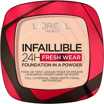 L'Oréal Paris Fond de Teint Poudre Longue Tenue - Waterproof - Infaillible 24H Fresh Wear 9 g